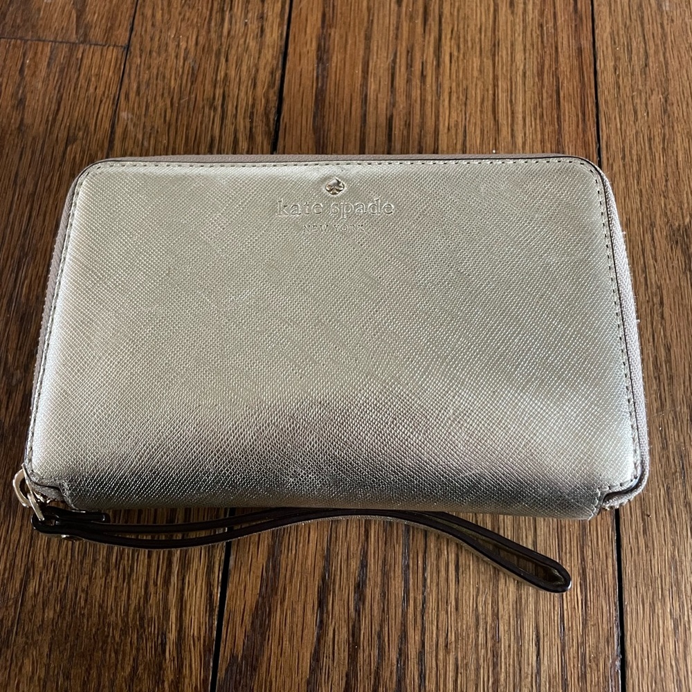 Gold Kate Spade Leather Wallet